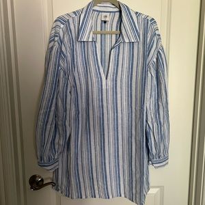 Cabi Blue & White Stripe Pacific Top XL